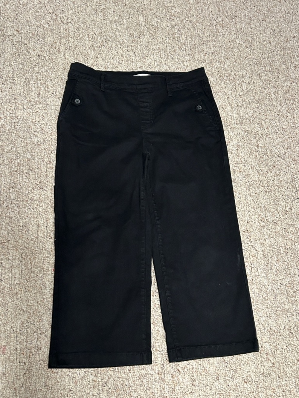 Women’s Croft & Barrow Black Wide-Leg Cropped Trousers Medium